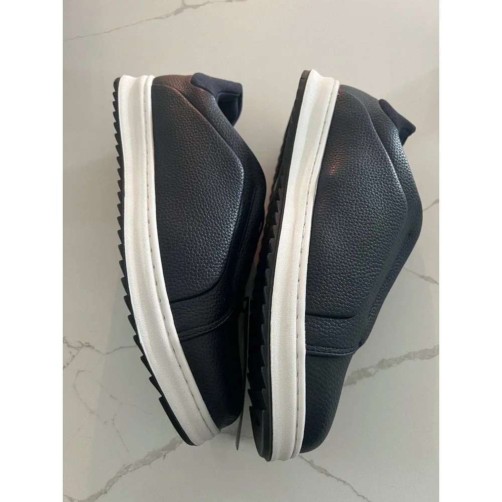 Vance Co Mens Slip On Sneakers Navy Pebbled Faux Leather Casual Shoes Sz‎ 10 NEW